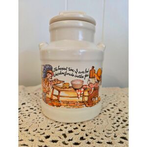Vintage McCoy Pottery Milk Can Holly Hobbie Canister Circa 1970s Mint Condition